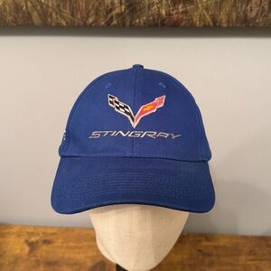 Chevrolet Corvette Stingray Blue Baseball Hat Cap Adjustable Bayside USA Made